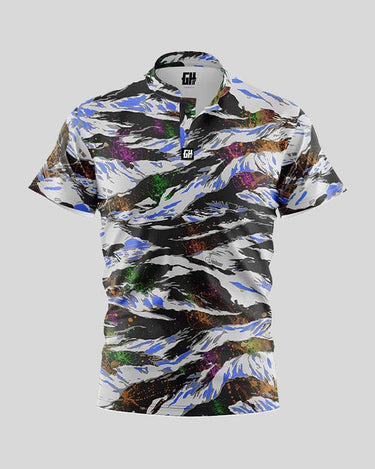 Tiger Splatter Henley Polo Henley Polo Greater Half S